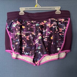 tek gear Purple Patterned Athletic Shorts with Pink Trim NWOT